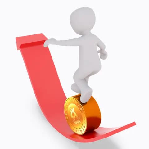 man walking above the bitcoin