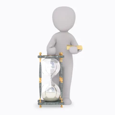 man with sand timer