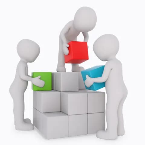 men arraging boxes