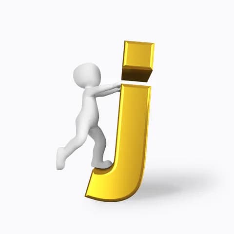 man sliding letter j