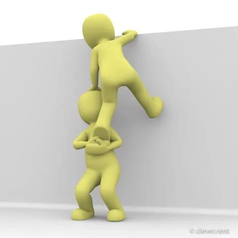 to help somebody over the wall yellow