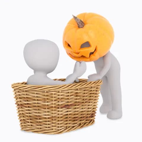 basket with pumpkins for halloween 3