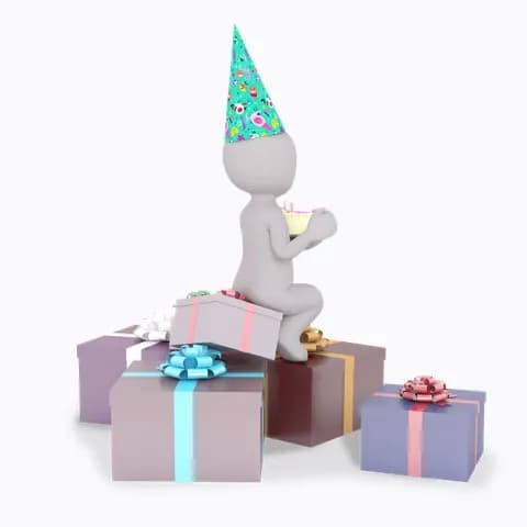sitting in a gift box area and be happy 