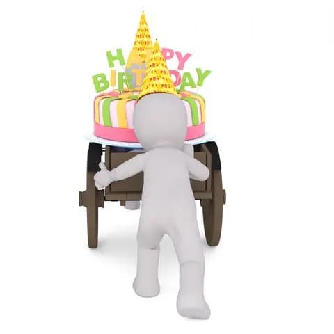 push the carriage with happy birthday ca