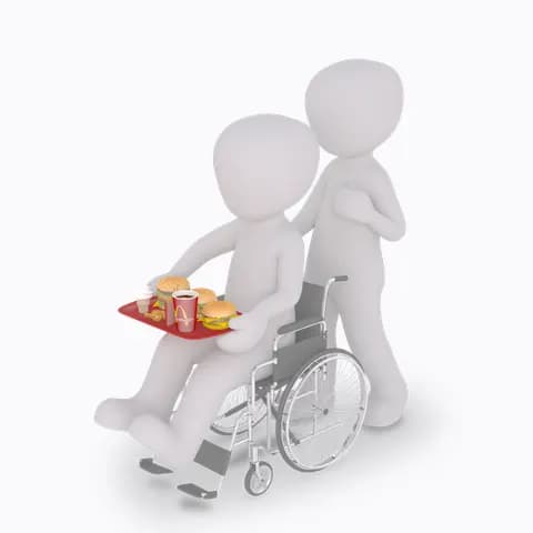 disabled person in a wheelchair with a t