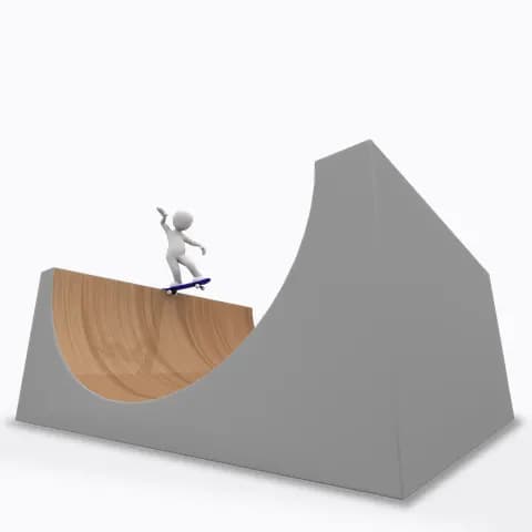 going by skateboard