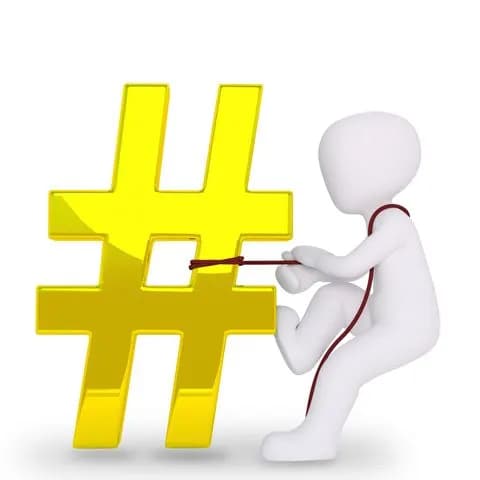 english tag for marking hashtag